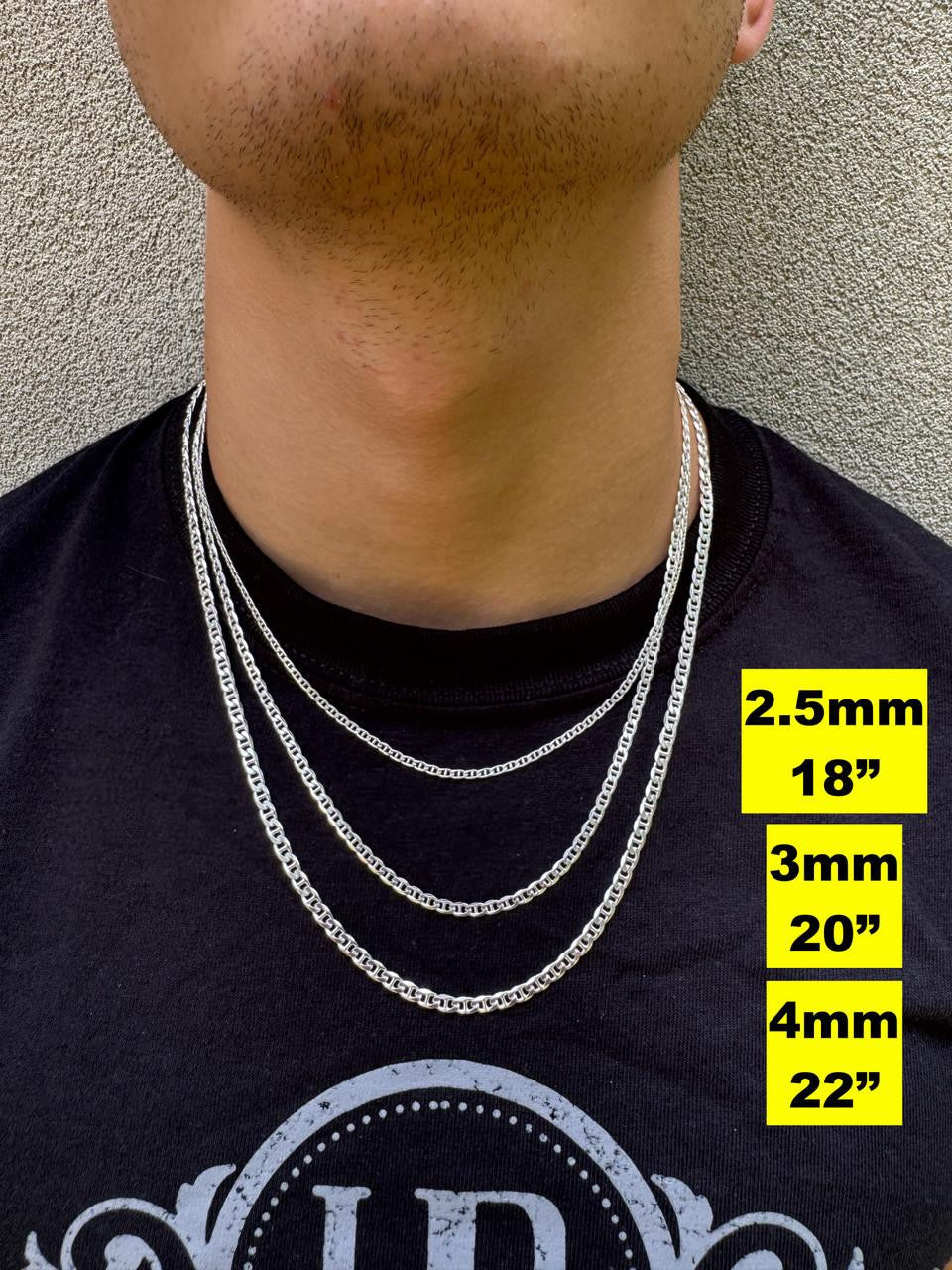 HarlemBling Mariner Link Chain Necklace Or Bracelet - 925 Sterling Silver - 6"-30" - 2.5mm-16mm