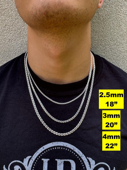 HarlemBling Mariner Link Chain Necklace Or Bracelet - 925 Sterling Silver - 6"-30" - 2.5mm-16mm
