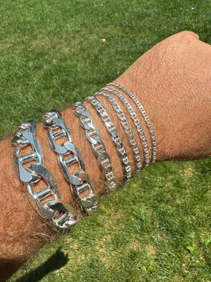 HarlemBling Mariner Link Chain Necklace Or Bracelet - 925 Sterling Silver - 6"-30" - 2.5mm-16mm