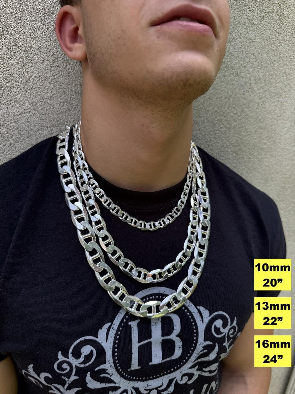 HarlemBling Mariner Link Chain Necklace Or Bracelet - 925 Sterling Silver - 6"-30" - 2.5mm-16mm