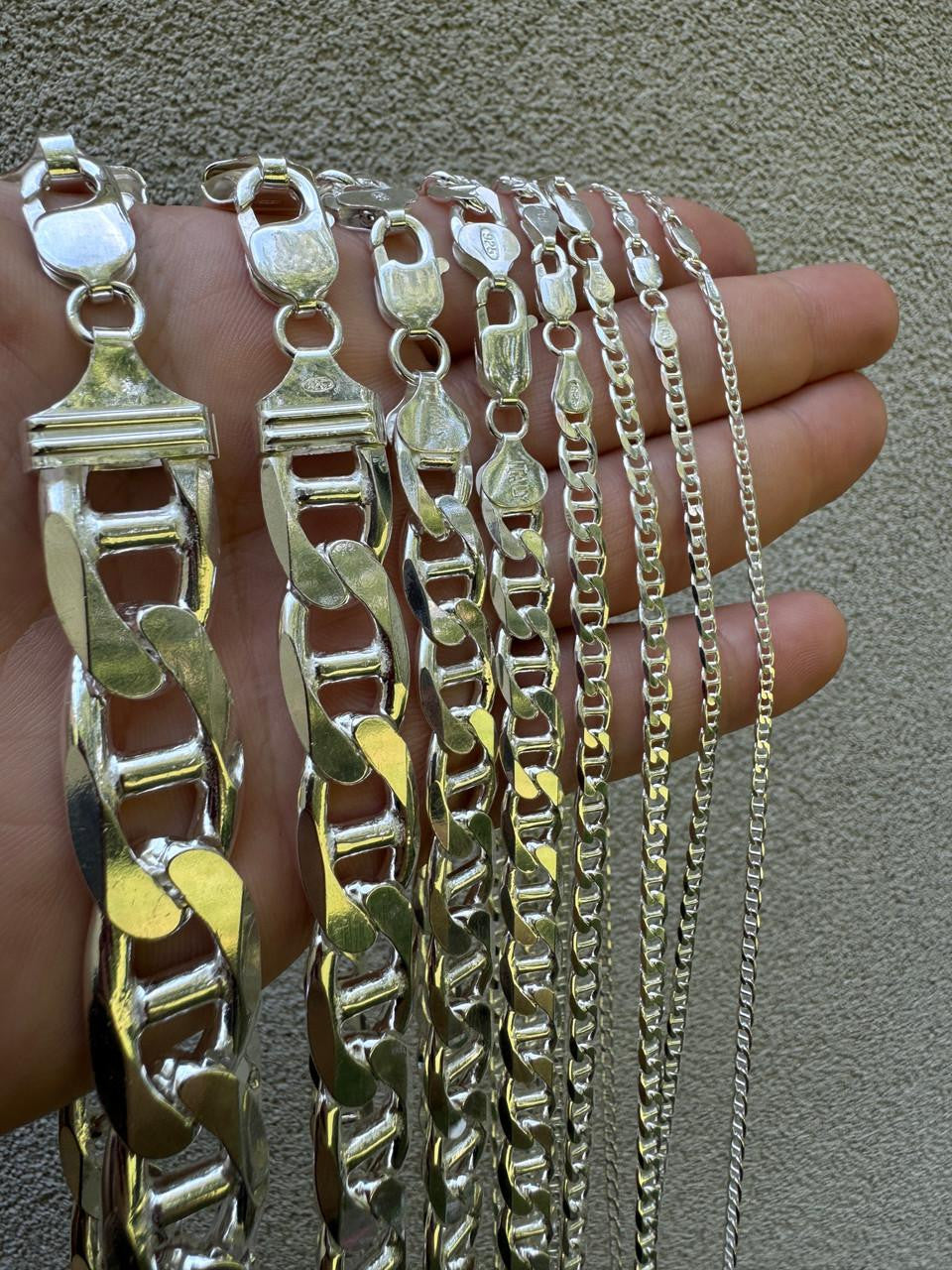 HarlemBling Mariner Link Chain Necklace Or Bracelet - 925 Sterling Silver - 6"-30" - 2.5mm-16mm