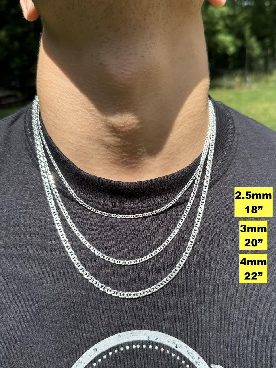 HarlemBling Mariner Link Chain Necklace Or Bracelet - 925 Sterling Silver - 6"-30" - 2.5mm-16mm