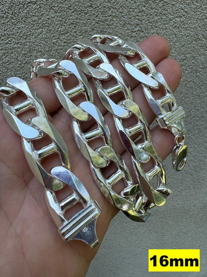 HarlemBling Mariner Link Chain Necklace Or Bracelet - 925 Sterling Silver - 6"-30" - 2.5mm-16mm