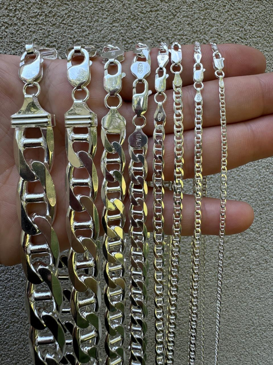 HarlemBling Mariner Link Chain Necklace Or Bracelet - 925 Sterling Silver - 6"-30" - 2.5mm-16mm