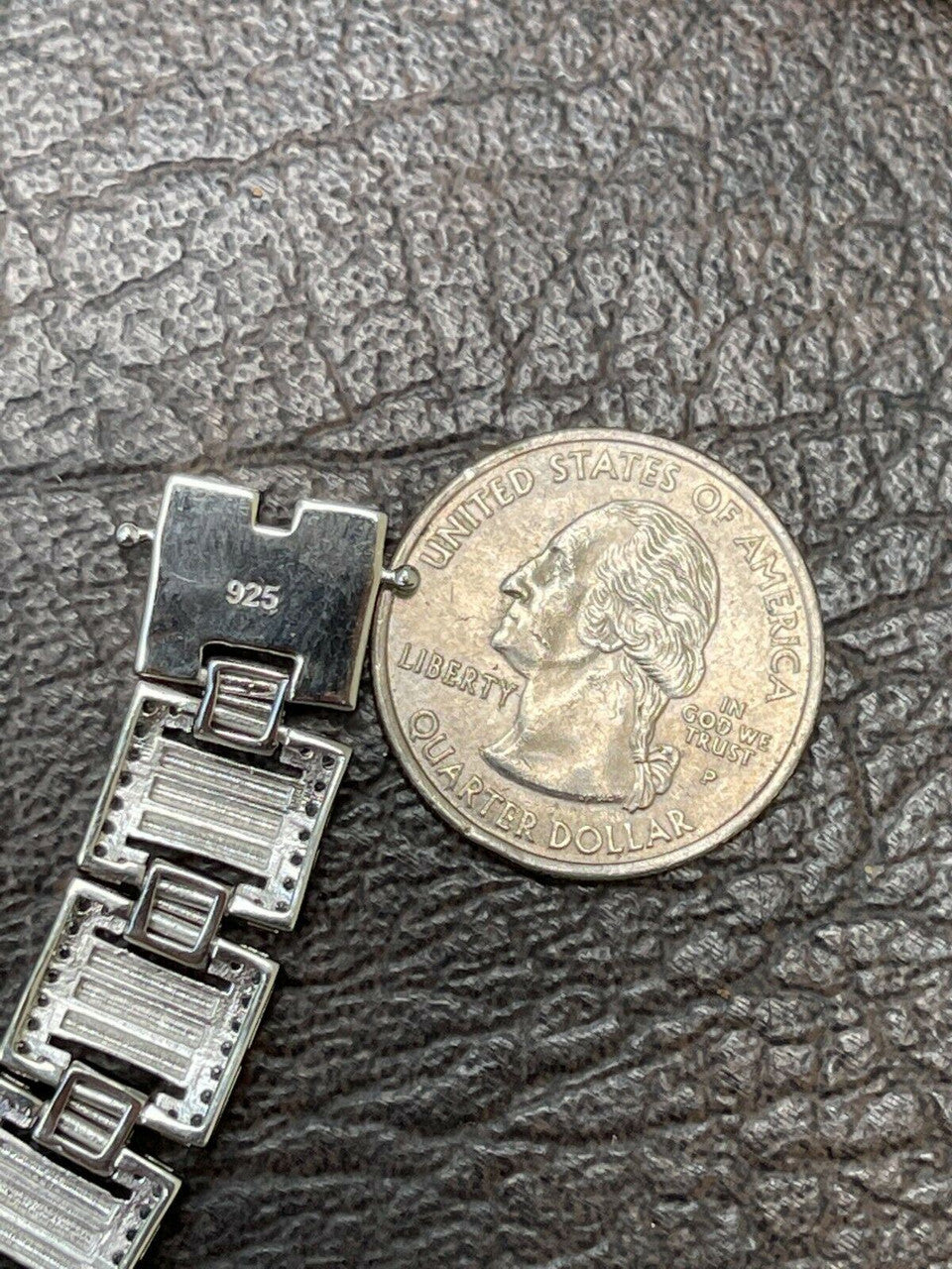 HarlemBling Men 12mm Iced Presidential Bracelet Real 925 Sterling Silver Flooded Out Diamond