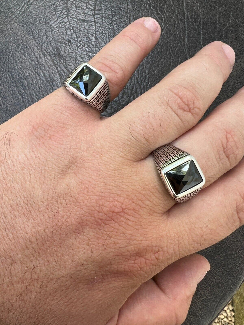 CustomDiamJewel Men's Large Men Real Solid 92 Sterling Silver Ring CustomDiamJewel Men's Large Men Real Solid 92 Sterling Silver Ring