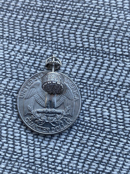 HarlemBling Men Real Solid 925 Sterling Silver 1/3 Round Cluster Earrings Diamond Studs Ice