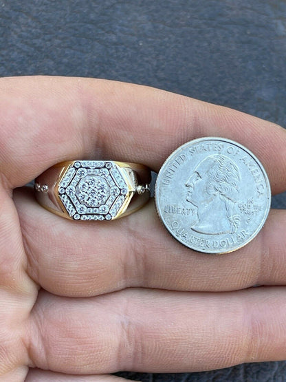 HarlemBling Mens 14k Gold and Real Solid 925 Silver Diamond RING Size 6 7 8 9 10 11 12 13 ICED