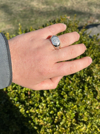 HarlemBling Mens 14k Gold and Real Solid 925 Silver Diamond RING Size 6 7 8 9 10 11 12 13 ICED