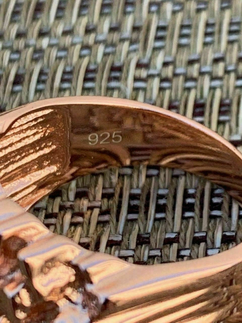 HarlemBling Mens 14k Rose Gold Over REAL Solid 925 Sterling Silver Nugget Ring Sizes 6-13