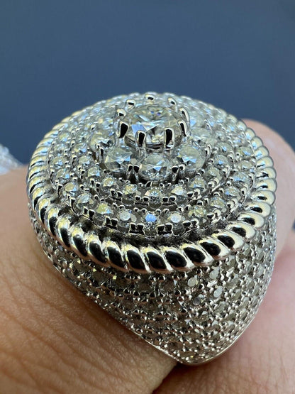 HarlemBling Mens 925 Silver Iced MOISSANITE RING Pass Diamond Test Pinky Hip Hop BIG 4.5ct