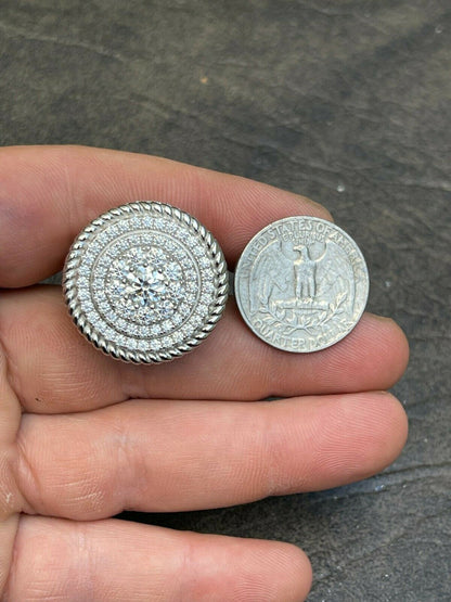 HarlemBling Mens 925 Silver MOISSANITE Pass Diamond Test Pinky RING Hip Hop Huge 27mm Pinky