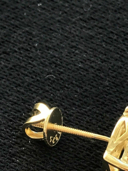 HarlemBling Mens and Womens 14k Gold Plated Sterling Silver 3/8 1.5ct Lab Diamond Earrings