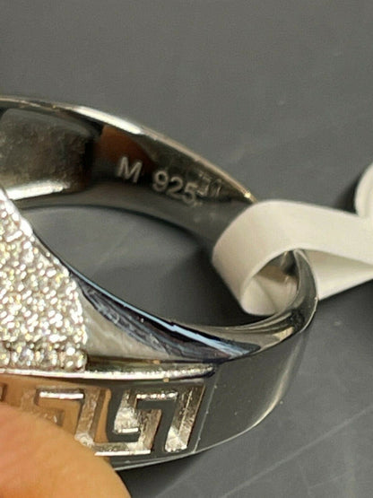 HarlemBling Mens Big Solid 925 Silver Hip Hop RING Iced Real Moissanite Pass Diamond Tester