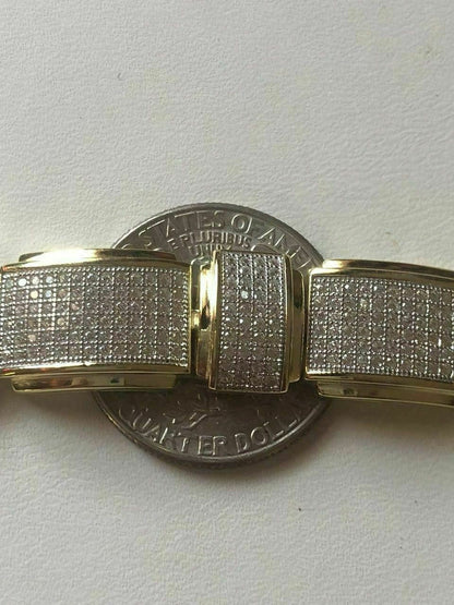 HarlemBling Mens Custom Bracelet 14k Yellow Gold Over Solid 925 Silver 12ct Manmade Diamonds