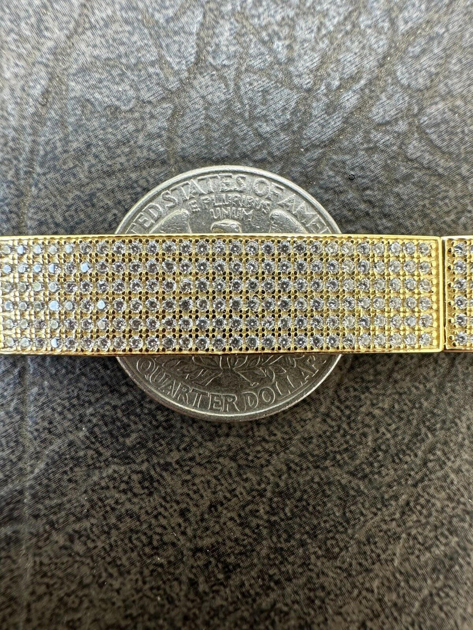 HarlemBling Mens Custom Made ICY Hip Hop Bracelet 14k Gold Plated 925 Sterling Silver CZ