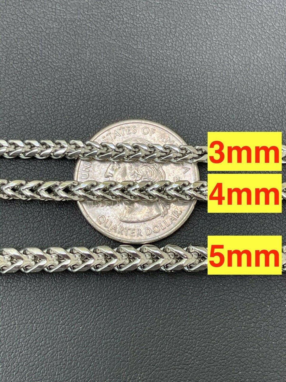 HarlemBling Mens Franco Chain Stainless Steel Necklace BEST QUALITY 18-30 3-8mm HEAVY