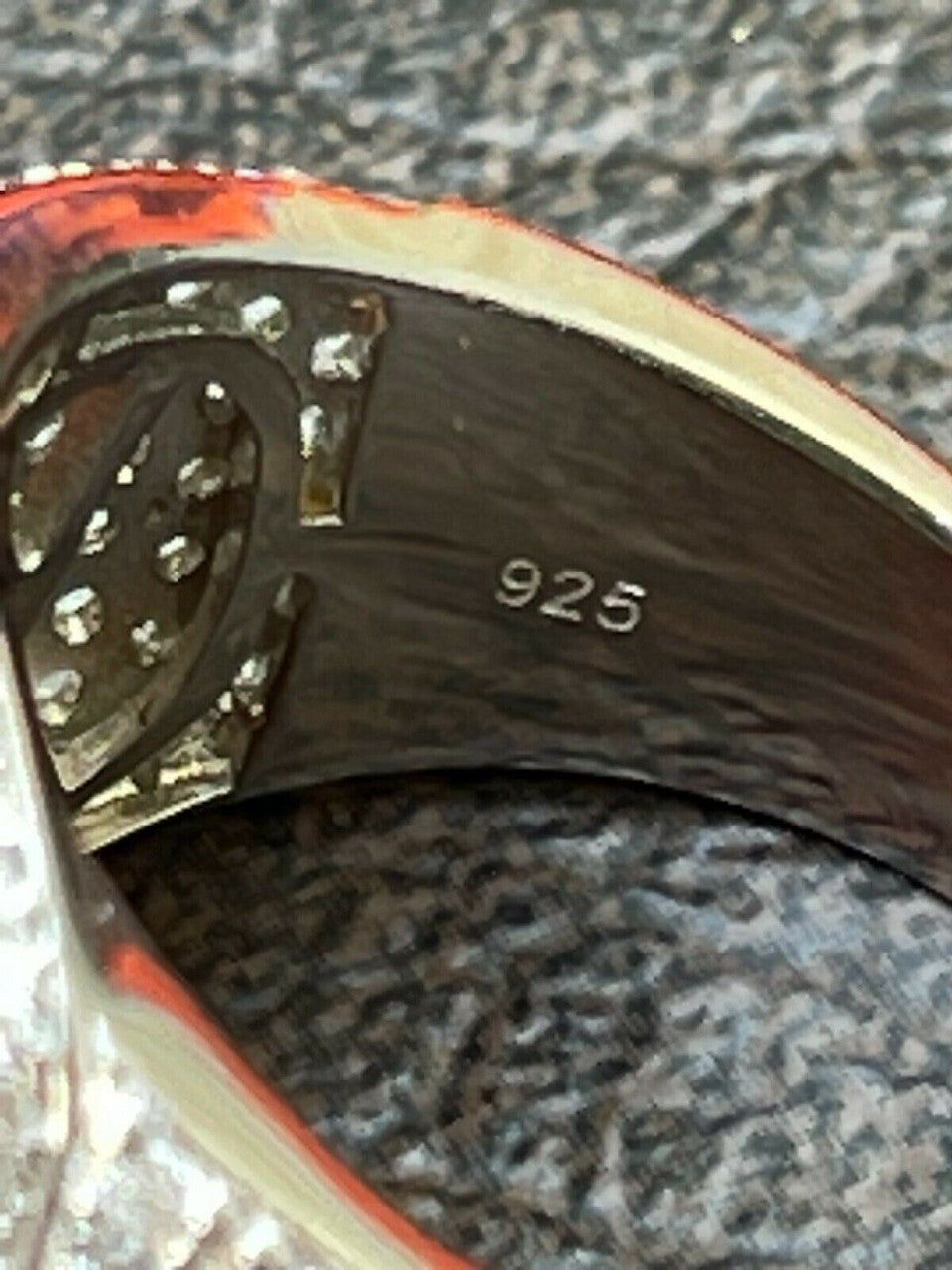 HarlemBling Mens Iced Flooded Out Diamond Real 925 Sterling Silver Ruby Red Stone Big Ring