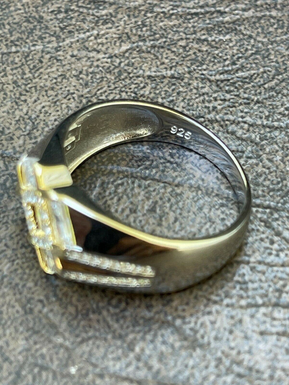 HarlemBling Mens Iced Real Solid 925 Silver Hip Hop Diamond RING Size 6 7 8 9 10 11 12 13