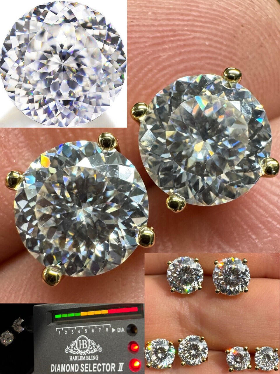 Orecchini a perno a forma di cuore ghiacciato con Moissanite Orecchini a perno a forma di cuore ghiacciato con Moissanite