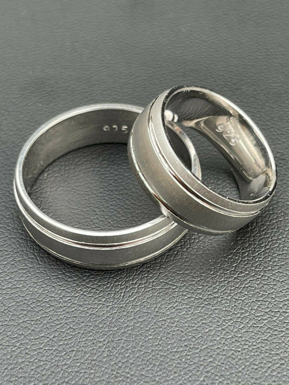 HarlemBling Mens Ladies Solid 925 Sterling Brush Silver Plain Wedding Band Ring Sizes 5-13