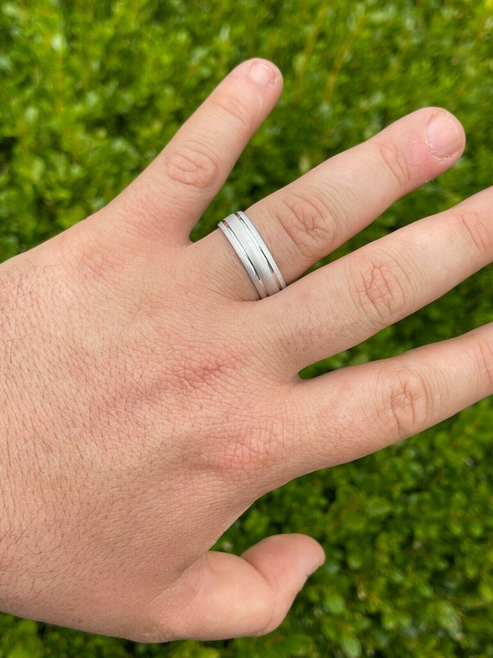 HarlemBling Mens Ladies Solid 925 Sterling Brush Silver Plain Wedding Band Ring Sizes 5-13