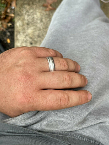 HarlemBling Mens Ladies Solid 925 Sterling Brush Silver Plain Wedding Band Ring Sizes 5-13