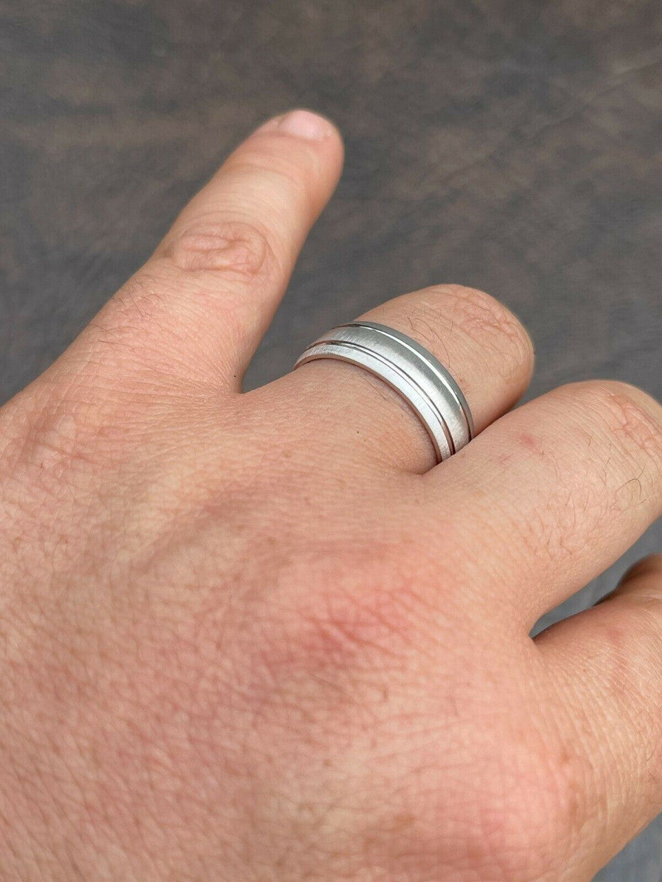 HarlemBling Mens Ladies Solid 925 Sterling Brush Silver Plain Wedding Band Ring Sizes 5-13