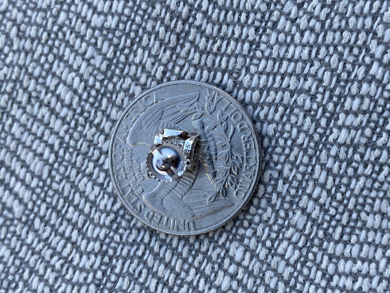 HarlemBling Mens Ladies Solid 925 Sterling Silver Iced Earrings Cube Studs Small 1/4 Square