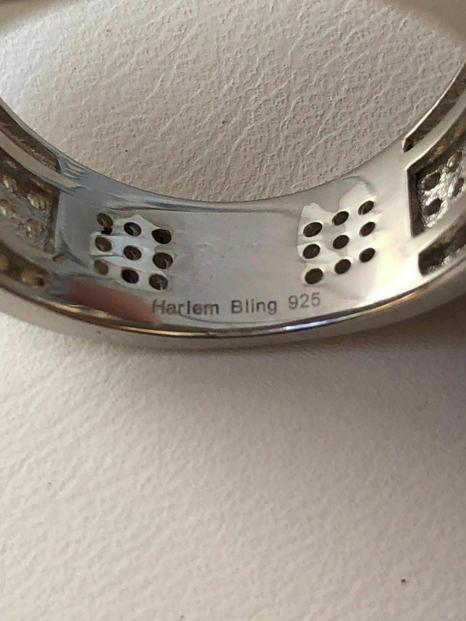 HarlemBling Mens Large Solid 925 Silver 4ct Simulated Diamond Pinky RING 14k Gold ICY Bling