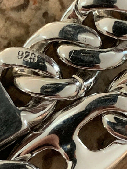 HarlemBling Mens Miami Cuban Iced Gucci Link Bracelet Solid 925 Silver Hip Hop Flooded Out