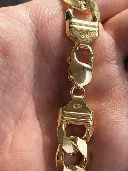 HarlemBling Mens Miami Cuban Link Chain 14k Gold Over Solid 925 Silver 200 Grams 30 14mm
