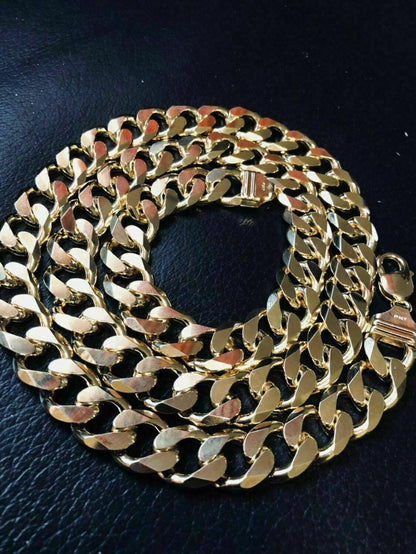 HarlemBling Mens Miami Cuban Link Chain 14k Gold Over Solid 925 Silver 200 Grams 30 14mm