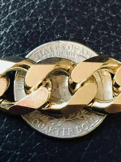 HarlemBling Mens Miami Cuban Link Chain 14k Gold Over Solid 925 Silver 200 Grams 30 14mm