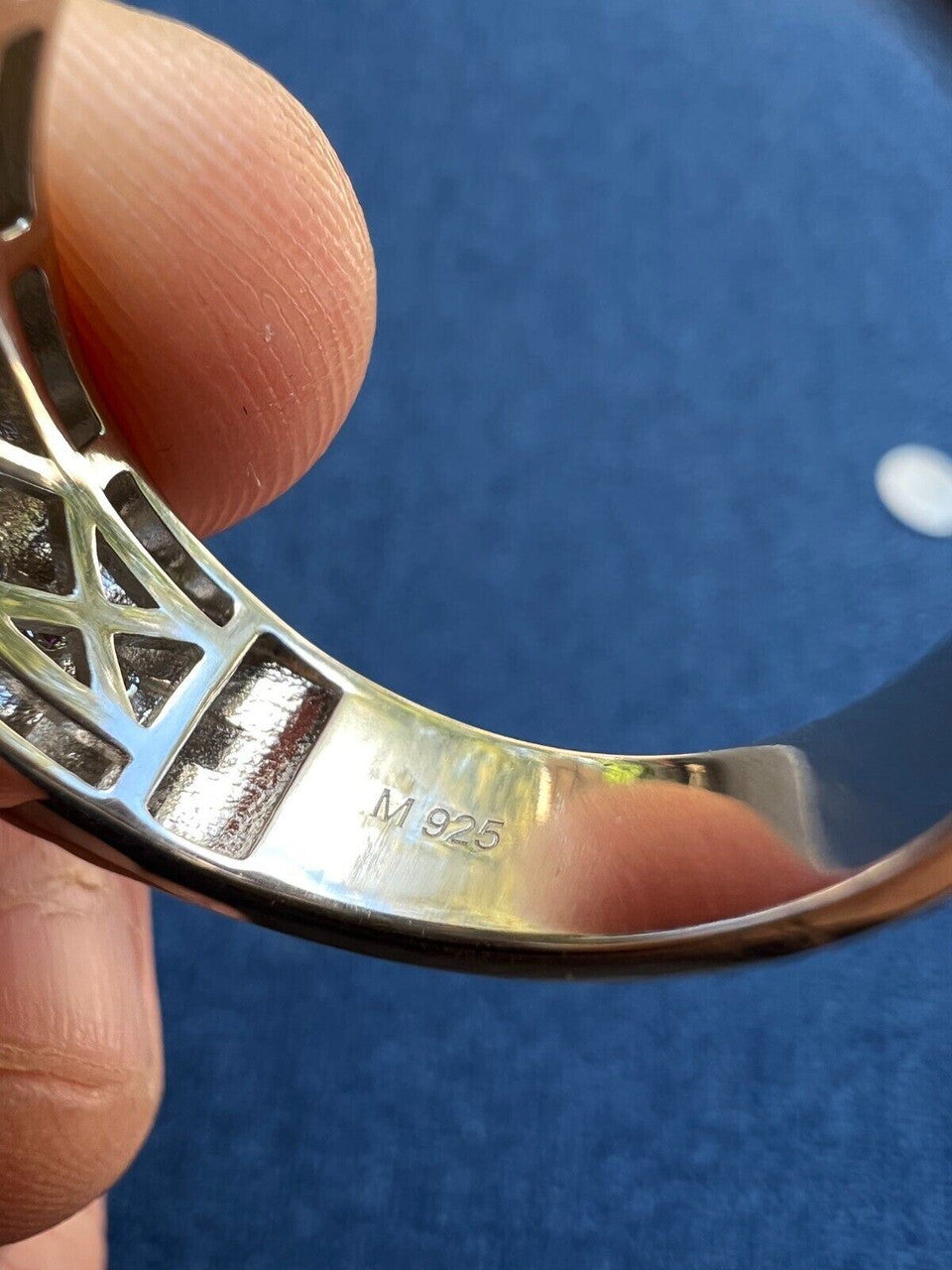 HarlemBling Mens MOISSANITE Ring Real 925 Silver Iced Square Jewelry Pinky Pass Diamond Test