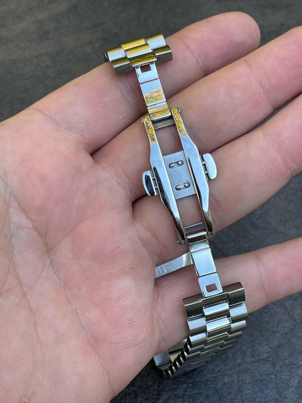 HarlemBling Mens Presidential Stainless Blue Face Iced Bezel 41mm Automatic Movement Watch