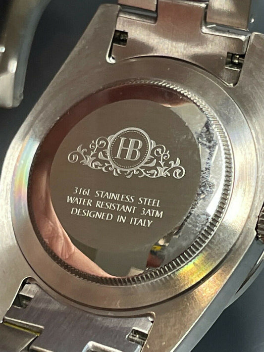 HarlemBling Mens Presidential Stainless Iced 3.3ct Moissanite Watch Pass Diamond Tester 41mm Blue Face