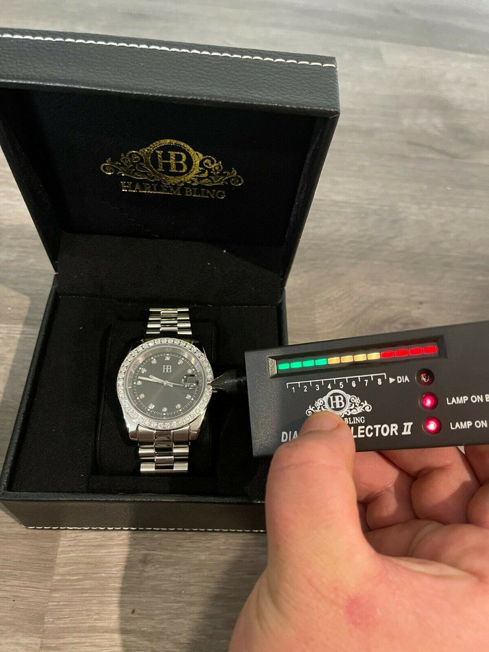 HarlemBling Mens Presidential Stainless Iced 3.3ct Moissanite Watch Pass Diamond Tester 41mm