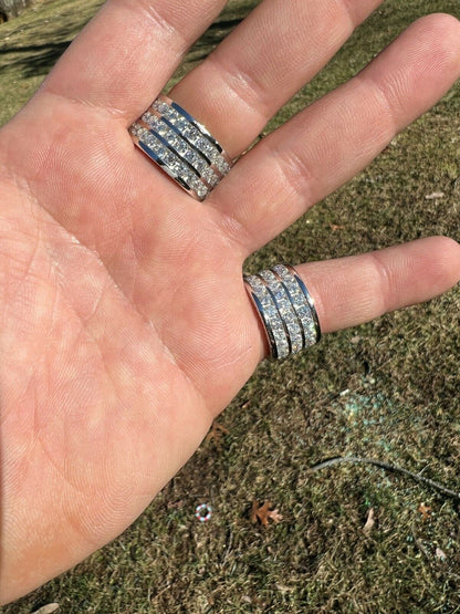 HarlemBling Mens Real 12ct MOISSANITE Ring Pass Diamond Test Iced Cluster Pinky RING Hip Hop