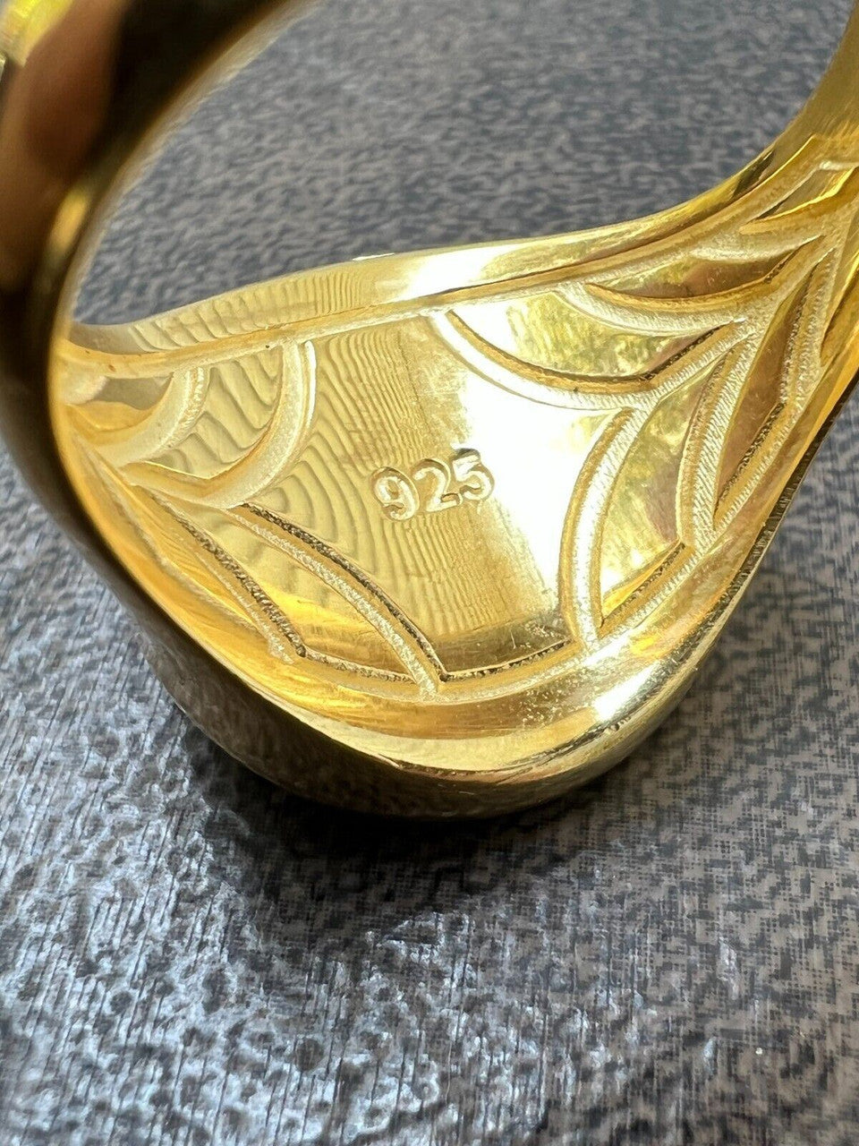 HarlemBling Mens Real 14K Gold Plated 925 Silver Sailor Navigational North Star Compass Ring