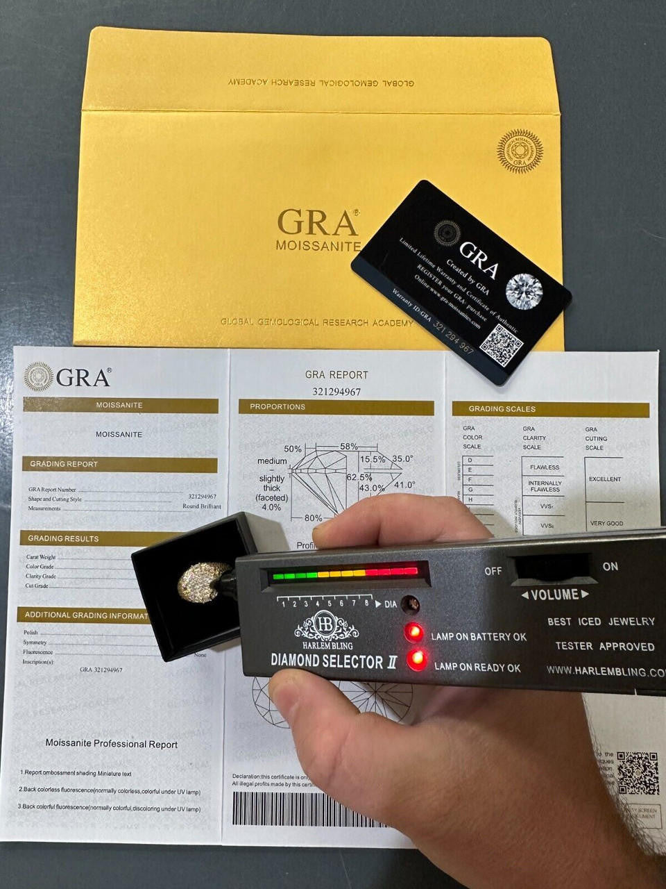 HarlemBling Men's Real 925 Silver 14k Gold Plated MOISSANITE Baguette Pinky RING Hip Hop Ice