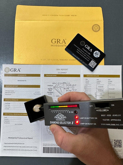 HarlemBling Men's Real 925 Silver 14k Gold Plated MOISSANITE Baguette Pinky RING Hip Hop Ice