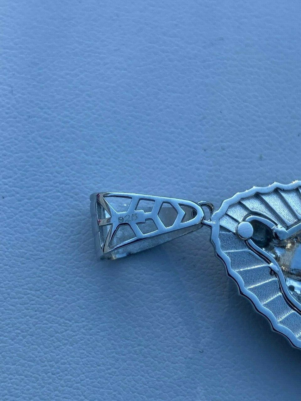 HarlemBling Mens Real 925 Sterling Silver - Virgin Mary Guadalupe Necklace Nuestra Senora