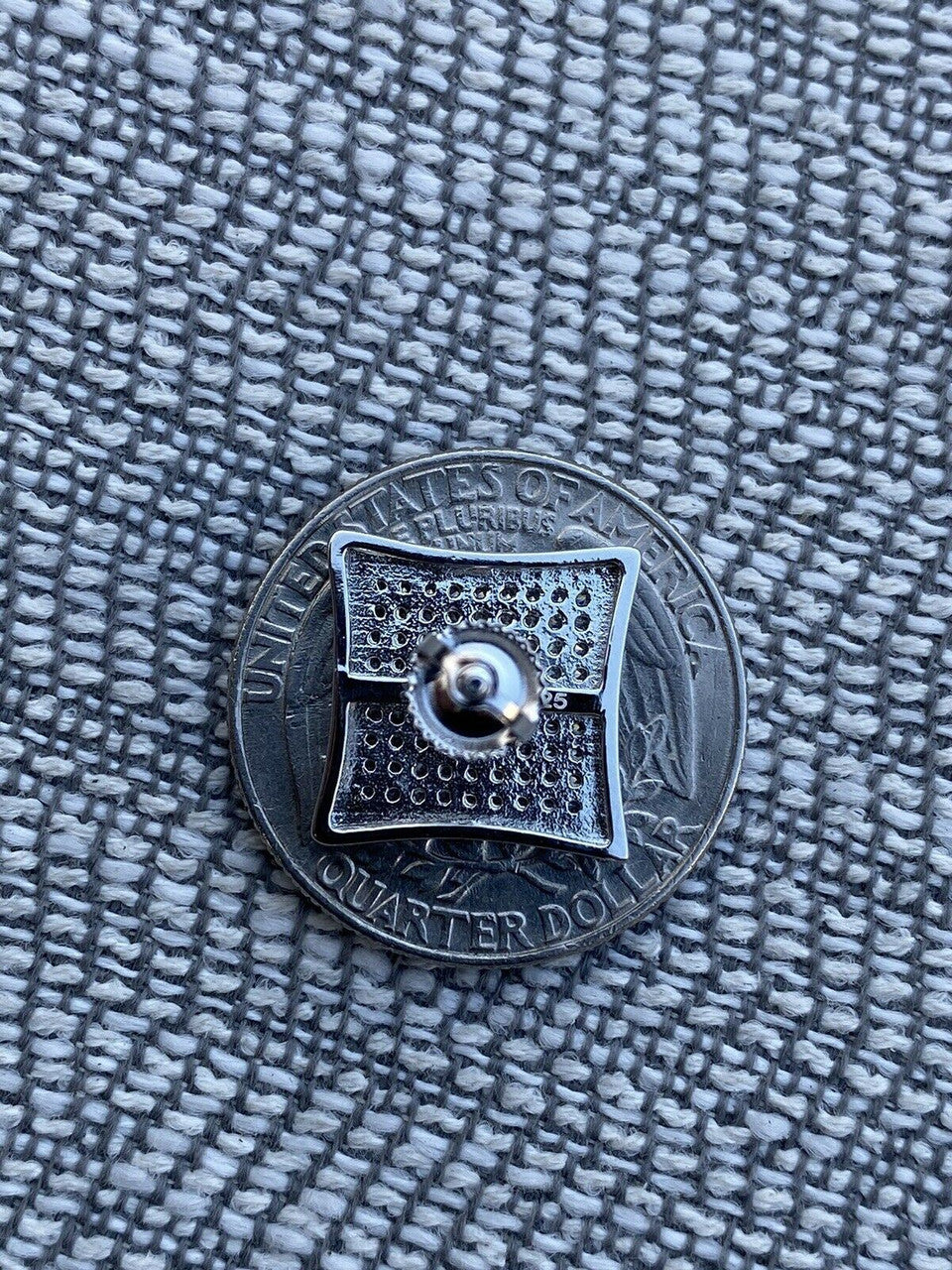 HarlemBling Mens Real Large 1/2 Kite Earrings Solid 925 Sterling Silver Iced 3ct Diamonds