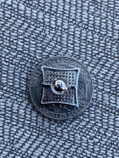 HarlemBling Mens Real Large 1/2 Kite Earrings Solid 925 Sterling Silver Iced 3ct Diamonds