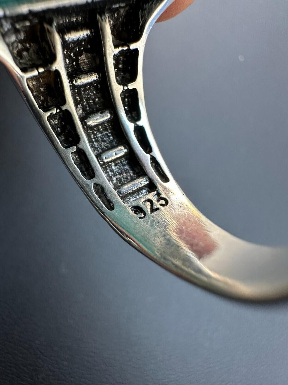 HarlemBling Mens Real Solid 925 Silver Blue Turquoise Natural Native American Gemstone Ring