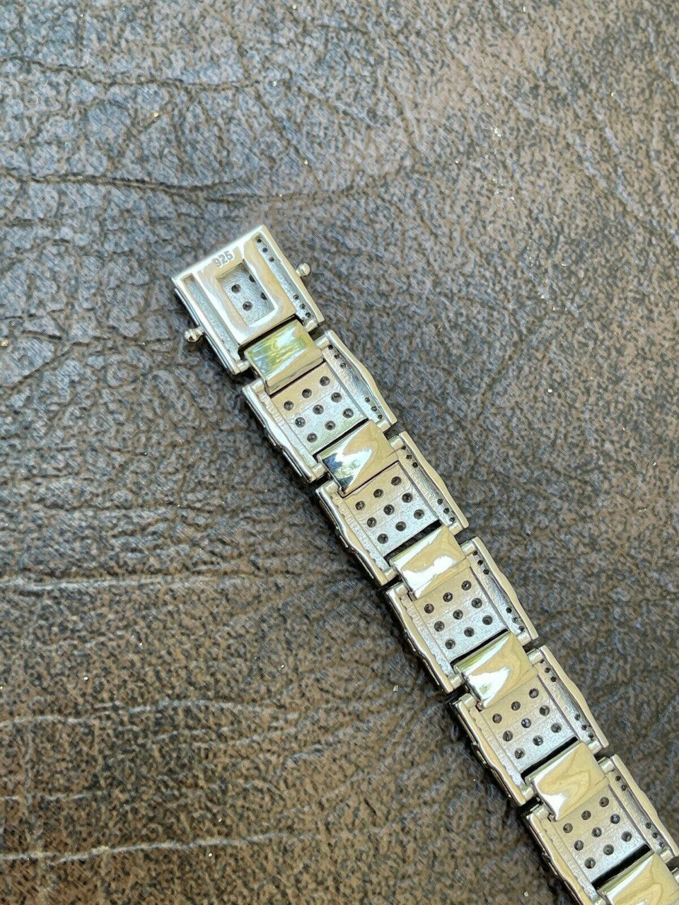 HarlemBling Mens Real Solid 925 Silver Bracelet Iced Diamond Flooded Out Heavy 12mm Hip Hop