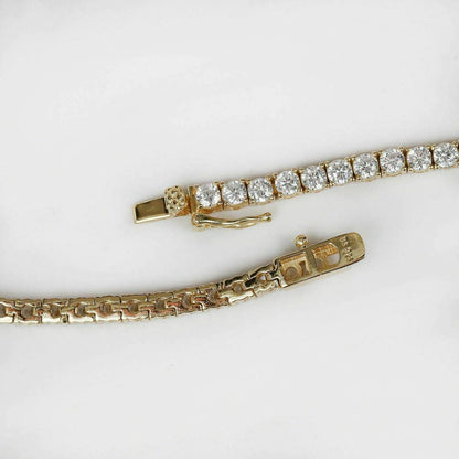 HarlemBling Mens Real Solid 925 Silver Cross W Tennis Chain Pendant Iced Icy Hip Hop Rapper