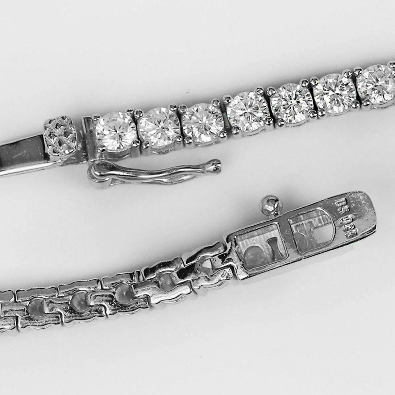 HarlemBling Mens Real Solid 925 Silver Cross W Tennis Chain Pendant Super Iced Man Diamond