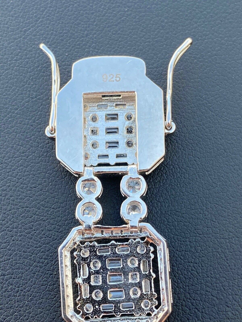 HarlemBling Mens Real Solid 925 Silver Iced Baguette Tennis Bracelet Flooded Out 16mm